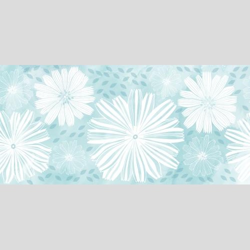 Vector image decorative flowers silhouettes of leaves on a blue watercolor