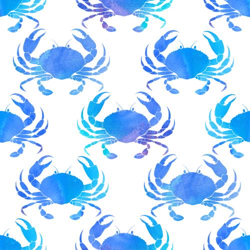 Crab. Vector watercolor crabs on white