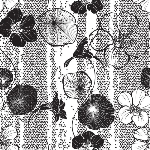 Nasturtium. Vector nasturtium on mosaic