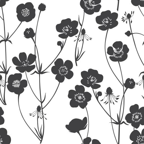 Grass. Vector lucky black silhouettes on white