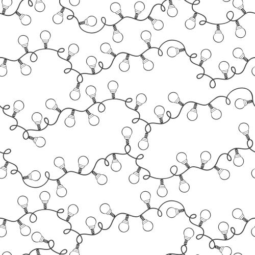 Garland. Vector Pattern monochrome garlands on white