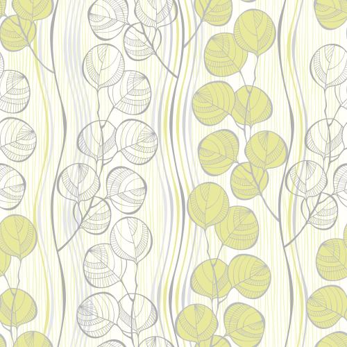 Eucalyptus. Vector eucalyptus branches vertical wavy and straight lines on white