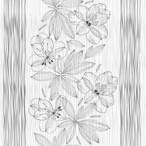 Alstroemeria. Vector alstromeria flowers and leaves on white striped