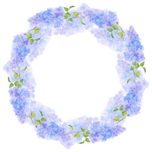 Lilac. Vector watercolor lilac round frame on white