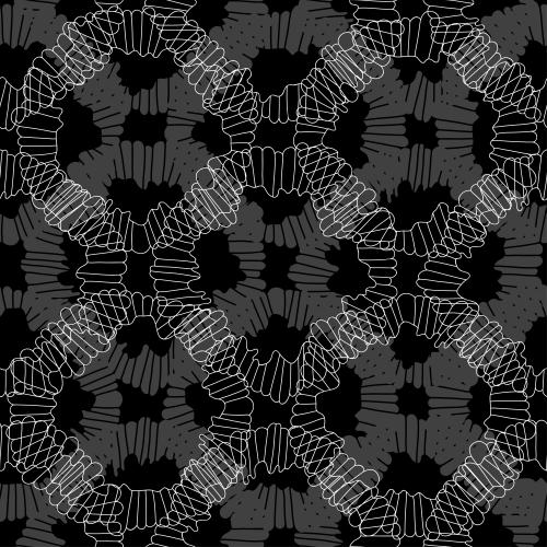 Vector image geometric with abstract silhouettes and contours on black