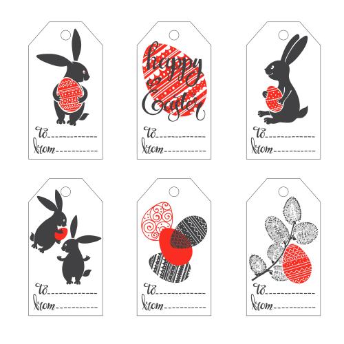 Rabbit. Vector easter tags