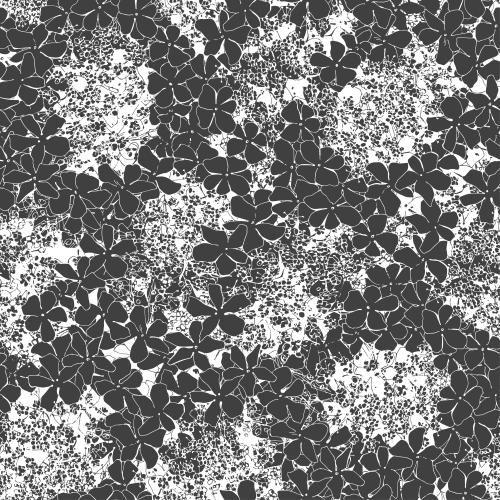 Guelder rose. Vector rowan flowers, black silhouettes on white
