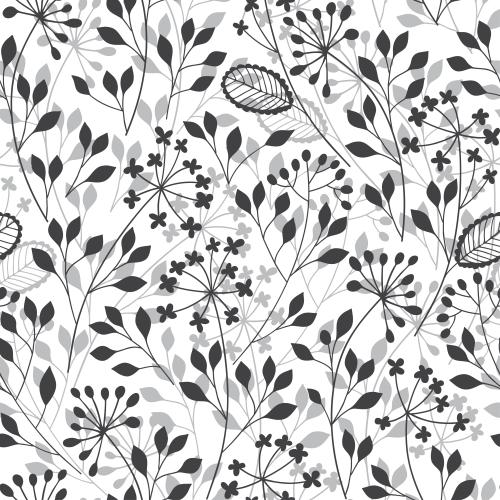 Vector image stylized gray and black plant silhouettes on white