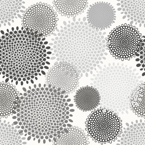 Vector image monochromatic abstract flowers on a light