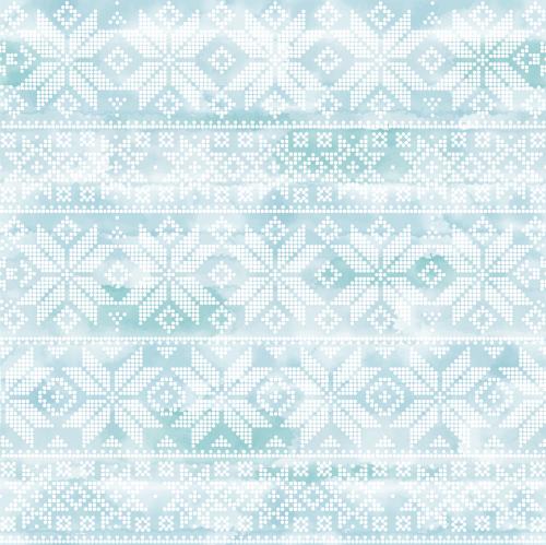 Vector image white stars-snowflakes from dots on blue watercolor