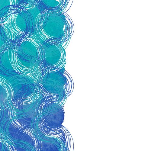 Stripe. Vector vertical wavy lines on a watercolor fragment, text area on white