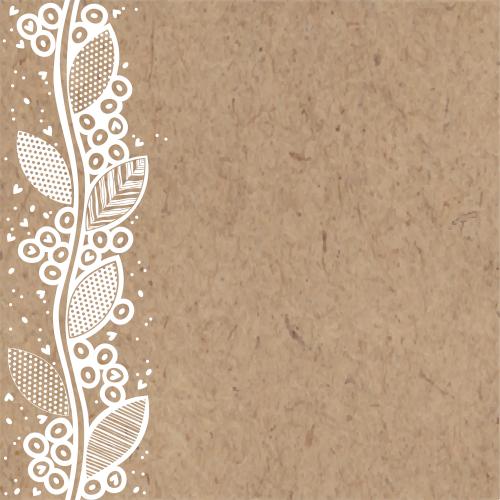 Vector image decorative branch, hearts, text area on craft