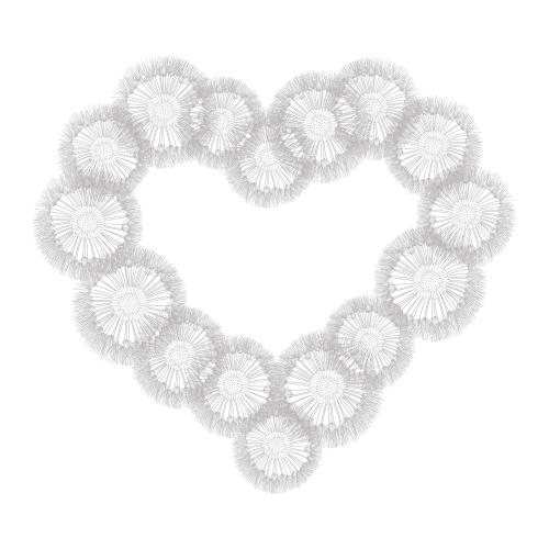 Dandelion. Vector heart from dandelions with a space for text inside