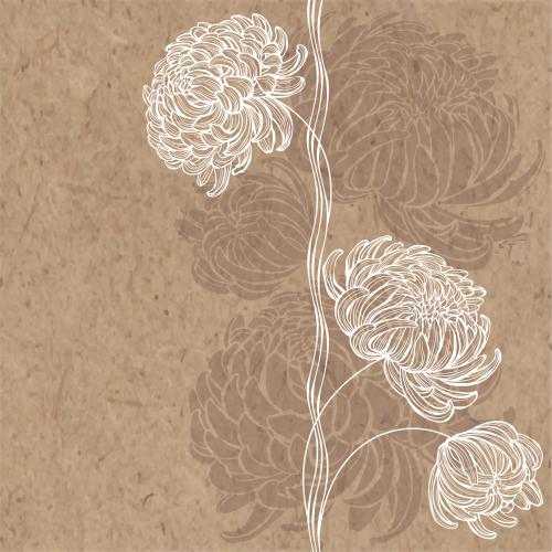 Chrysanthemum. Vector chrysanthemums place for text on craft