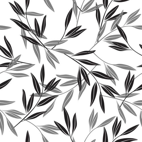 Vector image monochromatic branches with leaves on white