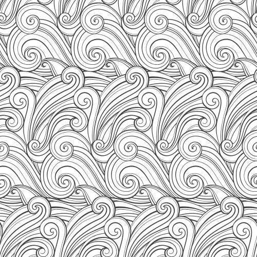 Illustration decorative waves on white
