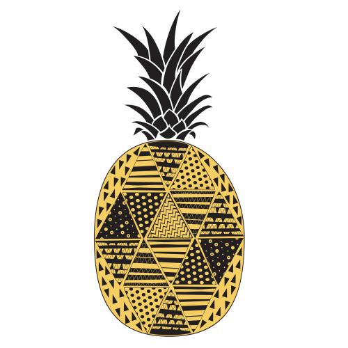 Fruit. Vector stylized pineapple on white