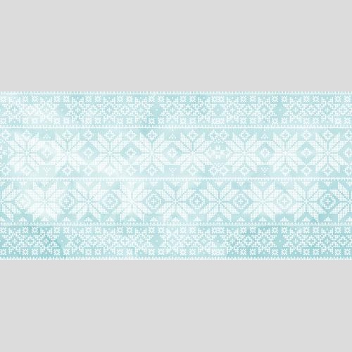 Vector image white stars-snowflakes made of dots on blue watercolor