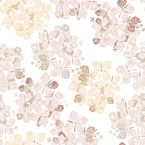 Vector image decorative flowers, silhouettes of pastel shades on white