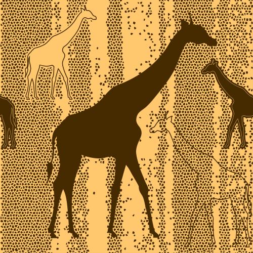 Mosaic. Vector giraffes on a mosaic texture
