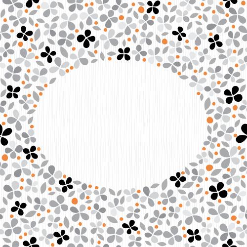 Oval. Vector oval frame on a flower field