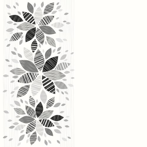Illustration abstract flowers with striped petals, space for text on white