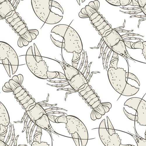 Lobster. Vector lobsters on white