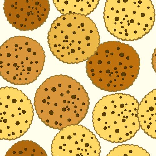 Dessert. Vector round cookie with chocolate on white