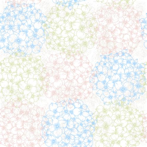 Hydrangea. Vector multicolored hydrangea inflorescences on light