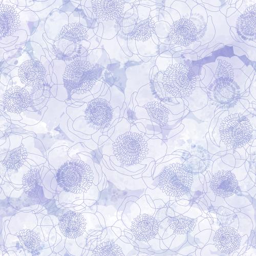 Anemone. Vector anemones silhouettes and contours on purple watercolor