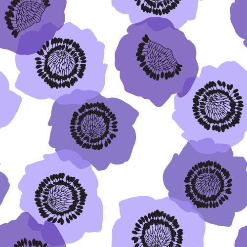 Anemone. Vector anemones, colorful silhouettes on white