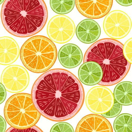 Orange. Vector grapefruit orange lime and lemon on white