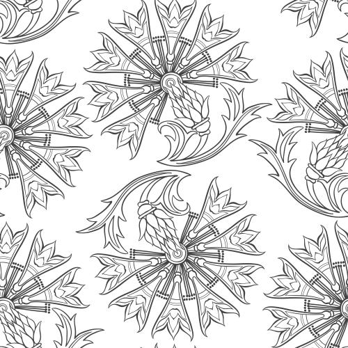 Cornflower. Vector stylized cornflowers, contour drawing on white