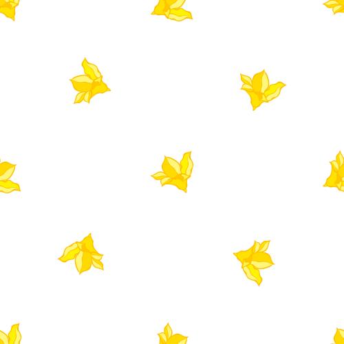 Illustration yellow flowers on white