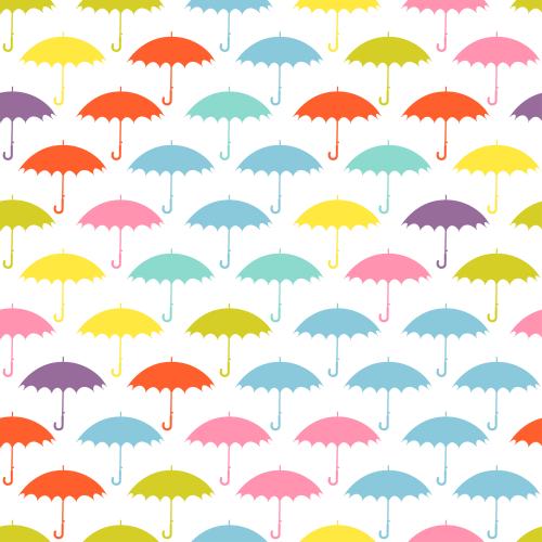 Autumn. Vector multicolored umbrellas on white