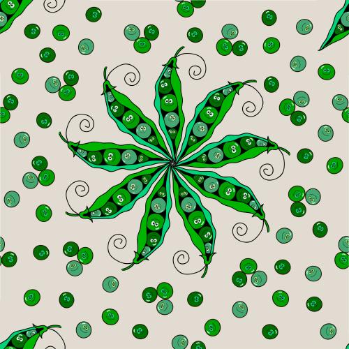 Pea. Vector cartoonish green dots