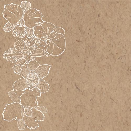 Vector image orchids place for text on craft