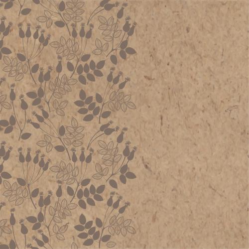 Rosehip. Vector dogwood, brown silhouettes, text area on craft paper