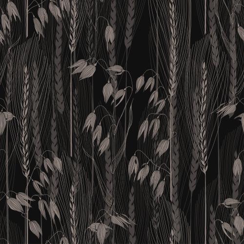 Vector image ears of oats and wheat on black