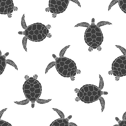 Turtle. Vector black silhouettes of tortoises on white