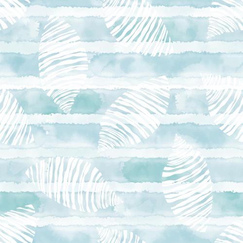 Illustration white silhouettes on striped blue watercolor shells
