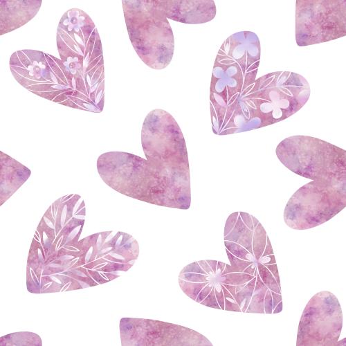 Raster image decorative hearts on white