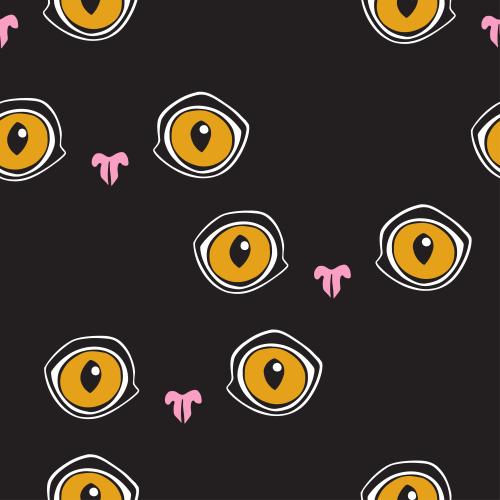 Illustration cat eyes and noses on black