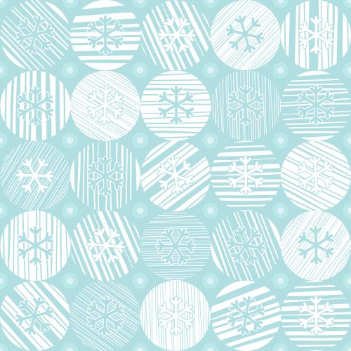 Vector image striped circles with snowflakes on blue