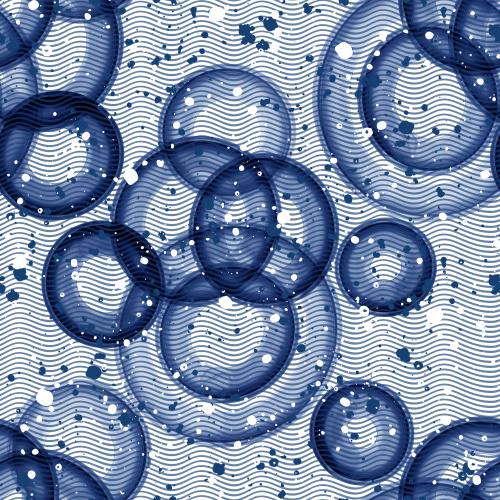 Raster image blue watercolor circles waves decorative spots on white