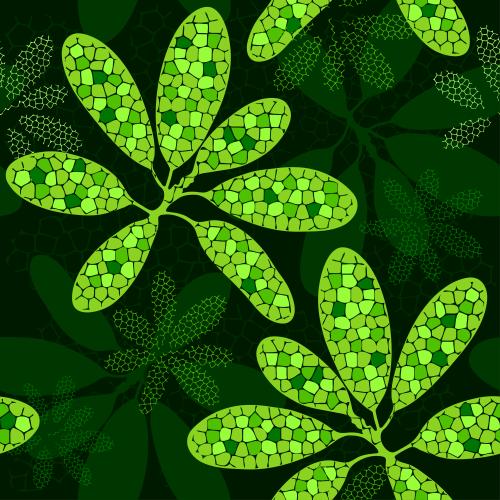 Mosaic. Vector abstract bright, mosaic leaves, silhouettes and contours