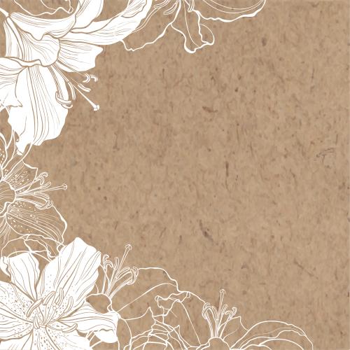 Lily. Vector lilies silhouettes and contours space for text on craft