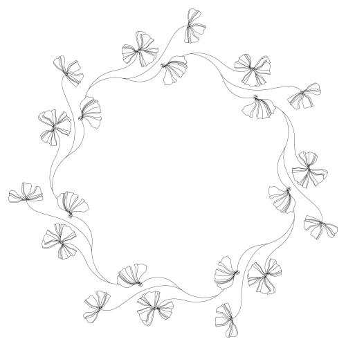Illustration decorative flowers, white frame