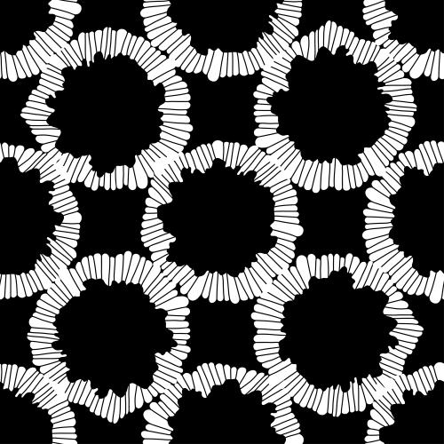 Vector image geometric with white abstract silhouettes on black