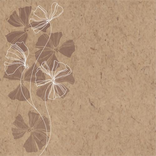 Vector image decorative flowers silhouettes and contours space for text on craft